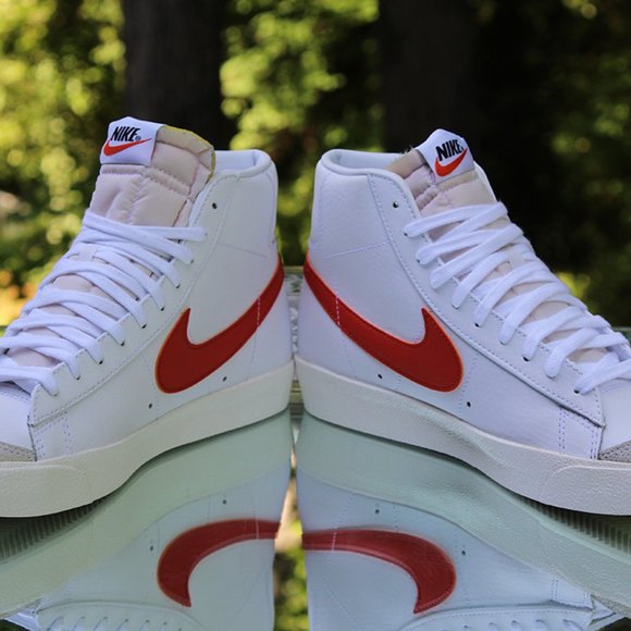 Nike Blazer Mid 77 White Bright Crimson Men's Size 8.5 - Picture 12 of 12